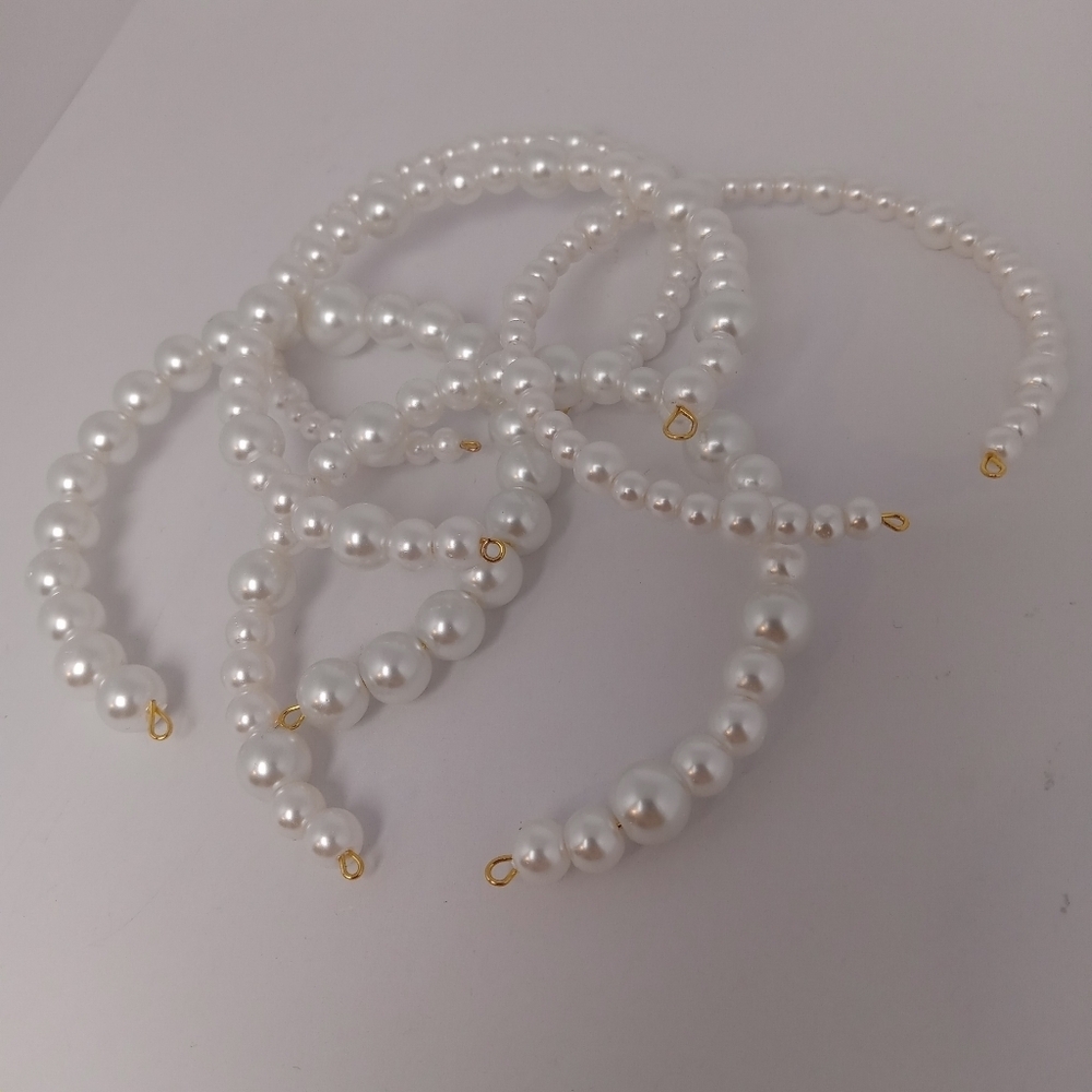 5 Faux pearl bracelets for stacking - Picture 2 of 5